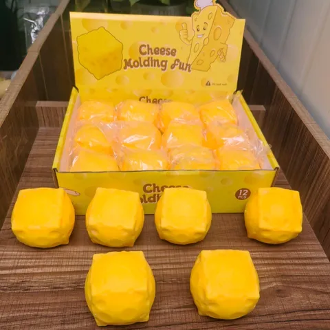 Square Mini Cheese Squishy Toy Soft Slow Rebound Stress Relief Squeeze Toy For Kids And Adults Fidget Butter Stick Peanut