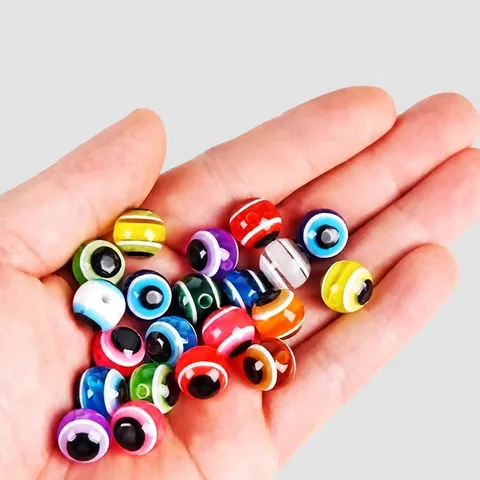 Acrylic Plastic Fishing Lure Beads 3D Fish Eye Beads Mixed Colors Fishing Stopper Beads For Texas Carolina Rig Lure Fishing Tackle Accessories