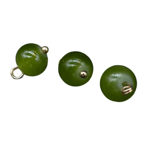 Chinese Style Imitation Jade Acrylic Beads Frog Buttons For Cheongsam Hanfu Shirt Knitwear DIY Round Bead Accessories