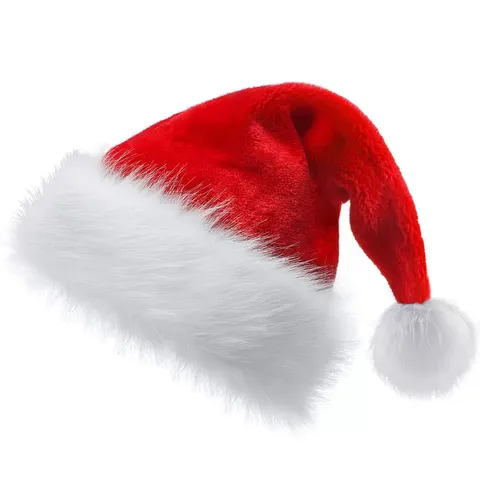 Gorro de Navidad de Punto Rojo y Blanco Gorro de Papá Noel de Felpa Para Adultos y Niños Fiesta de Año Nuevo Vacaciones Cosplay Accesorio de Disfraz Decoraciones