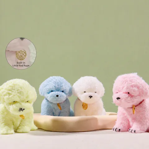 Cute Flocked Animal Squishy Toy Soft TPR Slow Rebound Stress Relief Fidget Toy For Kids Adults Fun Decompression Animal Doll