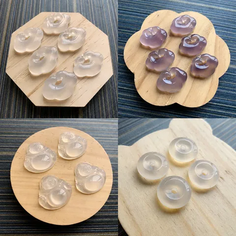 Natural Agate Chalcedony Pendant For Women High Ice Lychee Jelly Ping An Kou Buddha Gourd Fox Leaf Amulet Jewelry Gift