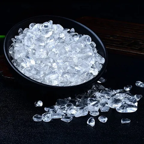 Natural White Crystal Crushed Stones Polished Quartz Chips For Jewelry Degaussing Purification Healing Stones Home Office Meditation Decor