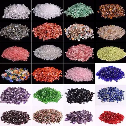 Graviers de Pierre de Cristal Naturel Pierres Précieuses de Quartz Brut Copeaux Minéraux Tumbles Pour Fabrication de Bijoux DIY Décoration Maison