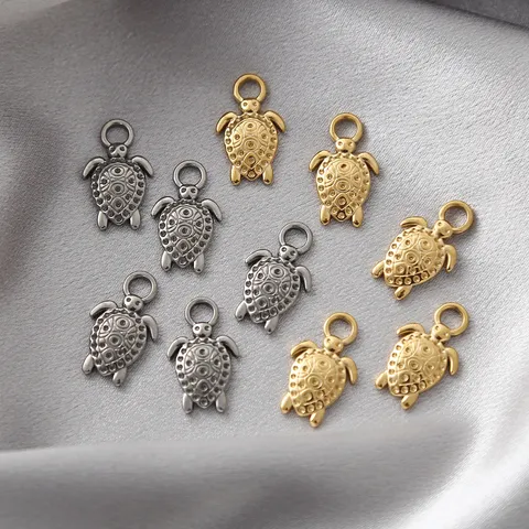 Ocean Series Stainless Steel Pendants Turtle Starfish Seahorse Fish Charms For DIY Jewelry Making Necklaces Hanging Accessories