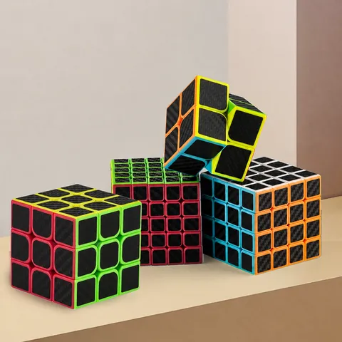 Professional Third-Order Speed Magic Cube Frosted Carbon Fiber Texture Multicolor Puzzle Cube Educational Toy For Kids Adult Racing Competition