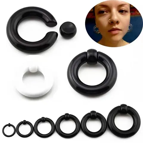 Acrylic Universal Captive Bead Ring For Body Piercing Big Size BCR Ring For Ear Nose Septum Lip Nipple Punk Style Piercing Jewelry Unisex