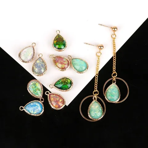 Vintage Copper Edged Double Sided Cloud Pattern Pendants DIY Jewelry Making Water Drop Fan Oval Charms Necklace Accessory