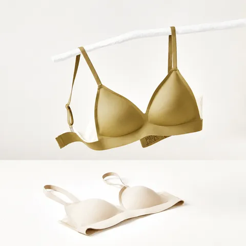 Damen Nahtloser Französischer Triangel BH Ohne Bügel Minimalistisch Atmungsaktiv Netz Push Up Unterwäsche Komfortabel Dünner Alltag BH