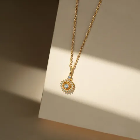 Stainless Steel Zirconia Lucky Destiny Star Map Compass Pendant Necklace For Women Retro Simple Gold Plated Clavicle Chain Jewelry Gift