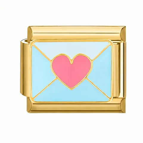 Modules de Bracelet Charm Italien en Acier Inoxydable Liens DIY Émail Fleur Cœur Nourriture Breloques Métalliques Géométriques