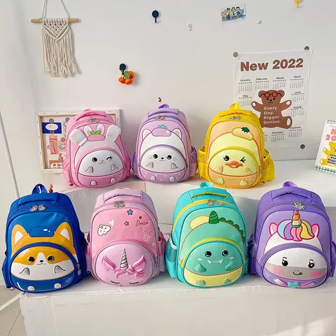 Cartoon 3D Animal Kids Backpack Waterproof Spine Protection Preschool Kindergarten School Bag For Boys Girls Nursery Travel Daypack