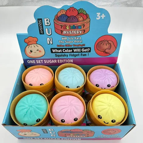 Simulated Steamed Bun Squishy Toy Soft TPR Building Block Sensory Fidget Ball Stress Relief Toy For Kids Adults Gift