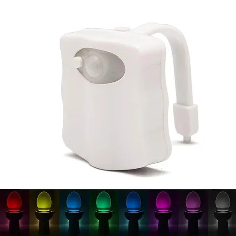 Luce Notturna per WC Smart LED con Sensore di Movimento 8/16 Colori Cangianti Batteria Lampada Atmosfera Bagno Accessori