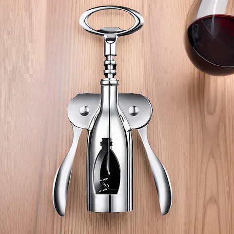 Professioneller Zinklegierung Flügel Korkenzieher Weinöffner Multifunktionaler Bierflaschenöffner Manueller Hebel Korkenzieher