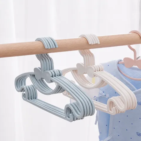 Cintre en Plastique à Nœud pour Enfants Antidérapant Gain de Place Cintre de Séchage pour Vêtements de Bébé pour Rangement Garde-Robe