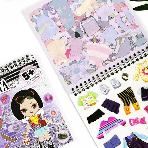 Fashionista Sketching Sticker Coloring Book Girls DIY Creative Dress Up Interior Design Beauty Makeover Drawing Activity Gift