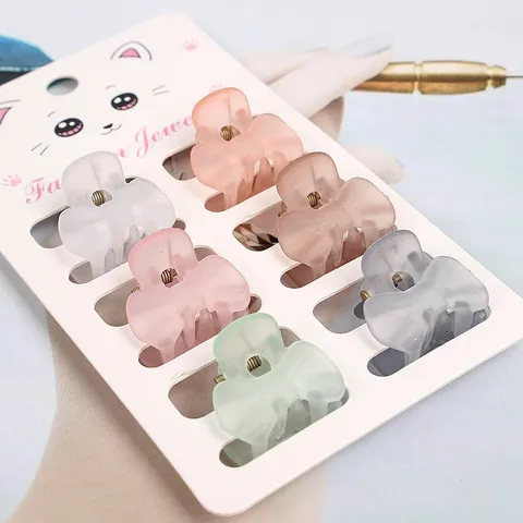 Süße Koreanischer Stil Mini Haarklammern Set Für Kinder Mädchen Matte Kunststoff Blumen Schmetterling Haarnadeln Haarschmuck