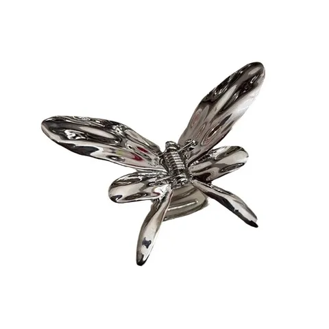 Elegant Silver Alloy Butterfly Hair Claw Clip For Women Y2K Style Metal Shark Clip Small Hairpin Fashion Hair Accessories