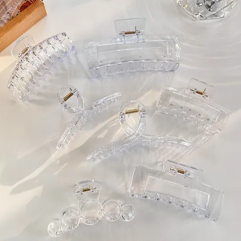 Große Transparente Acryl Haarklammern Für Damen Rutschfeste Geometrische Haarklammern Handgefertigte Mode Haarstyling Accessoires