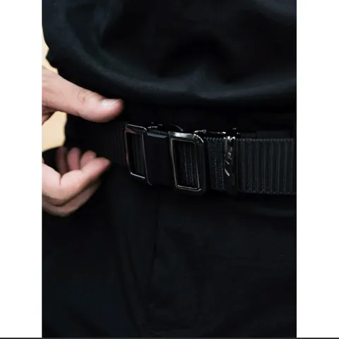 Herren Taktischer Gürtel Schnellverschluss Legierung Schnalle Leinwand Gurtband Outdoor Einstellbar Lochlos Sport Gürtel