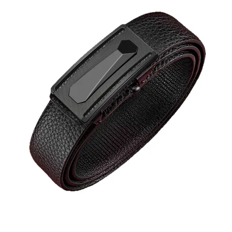 Luxus Automatik-Schnallengürtel Für Herren PU-Leder Business Casual Bund Mode Litschi Textur Legierung Schnalle Kleidergürtel Für Männer