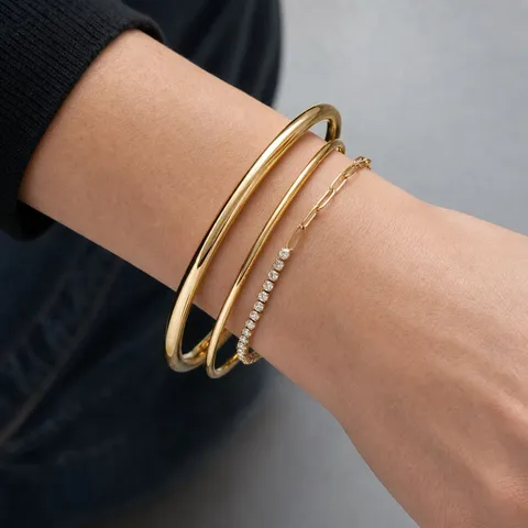 Ensemble de Bracelets Joncs en Acier Inoxydable avec Strass Plaqué Or Bracelet Jonc Ouvert Bracelet de Chaîne Simple pour Femme Bijoux Cadeau