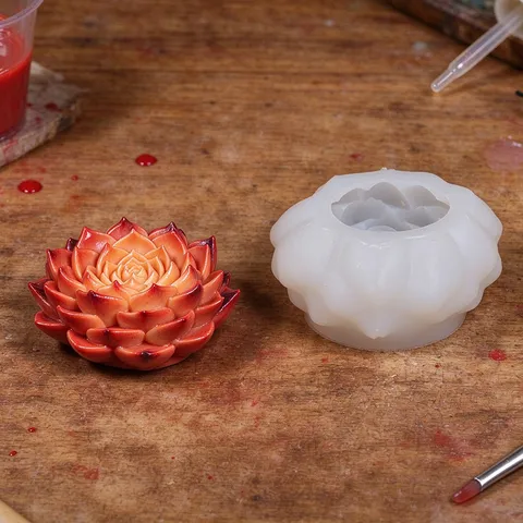 Flower Succulent Silicone Mold For Candle Making DIY Resin Casting Lotus Chrysanthemum Gypsum Aromatherapy Ornament Mold