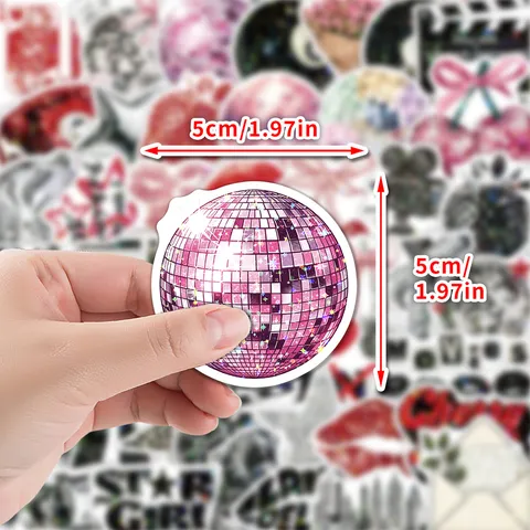 Downtown Girl Aesthetic Graffiti Stickers Waterproof Holographic Star Film Decals For Laptop Phone Journal Luggage DIY Decoration