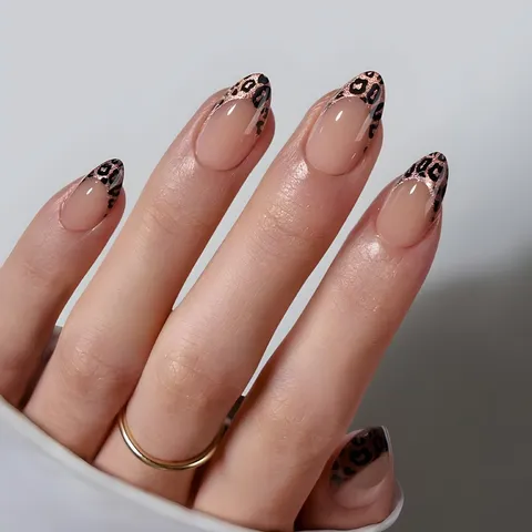 Uñas Postizas de Ojo de Gato de Lujo Forma de Almendra Larga Con Pegatina de Pegamento de Gelatina y Lima de Uñas para Decoración de Manicura de Mujer