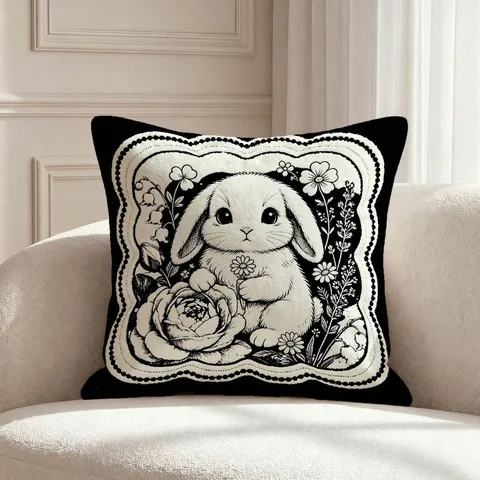 Luxurious Chinese Zodiac Animal Print Plush Throw Pillow Simple Modern Line Art Cushion Cover For Sofa Living Room Bedroom Home Decor