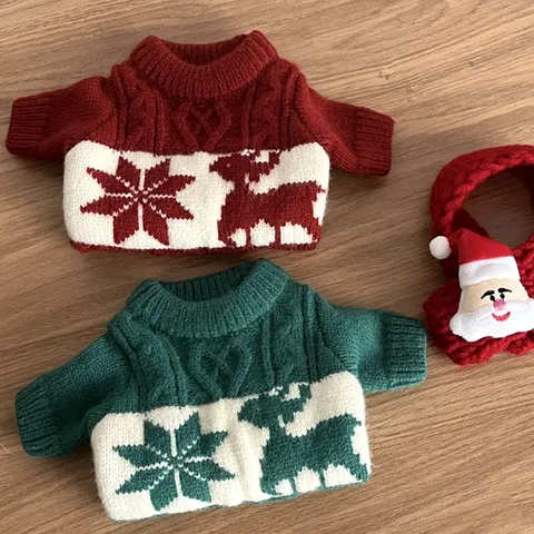 Pet Dog Christmas Knitted Sweater Reindeer Snowflake Pattern Puppy Cat Warm Winter Clothes Soft Crochet Knit Apparel