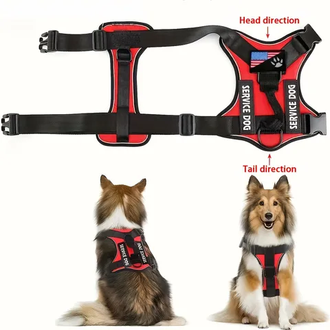 Reflecterende Hulphond Tuigje Set Ademend Nylon Hondenvest Met Lijn En Halsband Verstelbaar Reflecterend Trainingsharnas