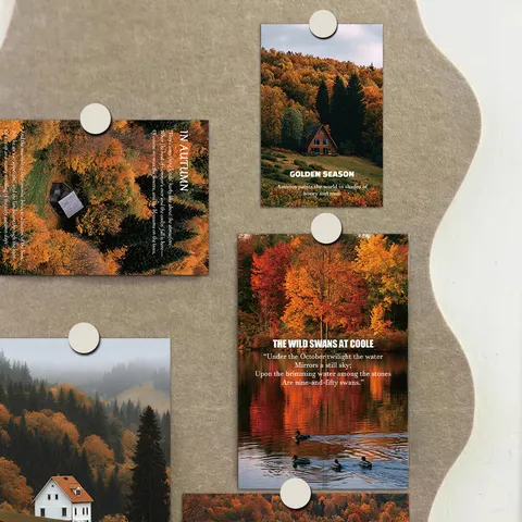 Tarjetas Decorativas de Paisaje de Otoño Estilo Ins Impresiones de Arte de Paisaje Minimalista Decoración de Pared para Dormitorio Residencia Sala de Estar Pegatinas de Fondo de Foto