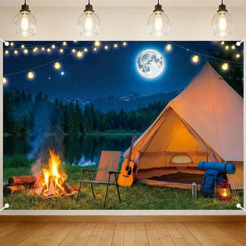 Tropical Summer Beach Photography Background Pongee Aloha Pool Party Theme Backdrop For Summer Camping Party Outdoor Event Photo Props Wall Hanging Decoration