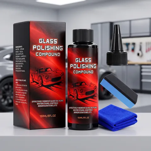Glas Polijstmiddel Auto Voorruit Reiniger Olie Film Verwijderaar Watervlekken Krassen Reparatie Kit Met Spons En Handdoek