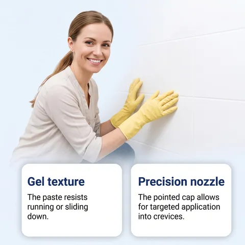 Gel Antimuffa per Pareti per Fughe di Piastrelle Pareti Bagno Cucina Lavandino Gel Pulizia Con Spazzola Detergente Profondo Muffa
