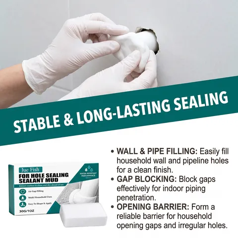 Masilla Impermeable para Sellar Agujeros en la Pared Relleno Eficaz para Grietas de Tuberías Arcilla de Reparación del Hogar Fácil de Moldear