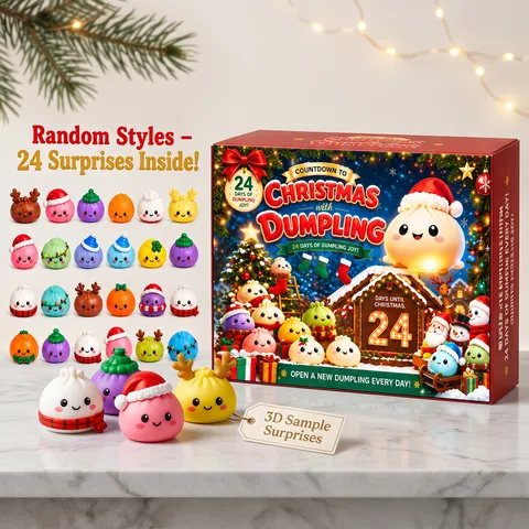 Calendario dell'Avvento di Natale Scatola Sorpresa 24 Giorni Countdown Gnocco Squishy Giocattoli per Bambini Adulti Festa Natalizia Regalo