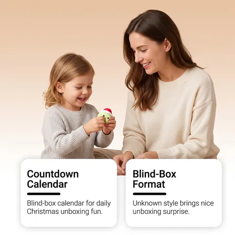 Calendario dell'Avvento di Natale Scatola Sorpresa 24 Giorni Countdown Gnocco Squishy Giocattoli per Bambini Adulti Festa Natalizia Regalo
