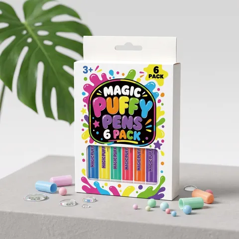Magic Puffy Pens 3D Expansion Fluffy Popcorn Pen For Children DIY Painting Drawing Craft Kits Stationery Set Multicolor