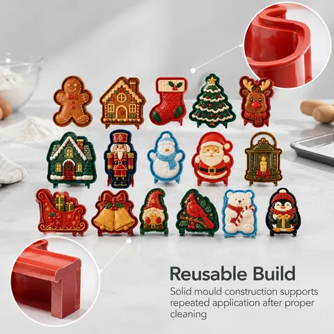 Feestelijke Koekjesvormen Set Voor Kerstmis Halloween DIY Bakgereedschap Plastic Handgeperste Koekjesuitstekers Fondant Taart Decoreren Gereedschap Gebakvormen Keuken