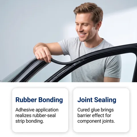 Sellador Automotriz Profesional 50ml Para Unión de Tiras de Caucho Adhesivo de Sellado de Espacios Interiores de Coche