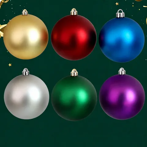 Matte Christmas Ball Ornaments Plastic Hanging Decorative Balls For X-mas Tree Window Mall Ceiling Decor New Year Party Supplies