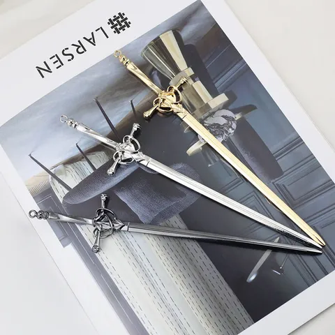 Vintage Alloy Sword Hairpin New Chinese Style Hanfu Hair Stick Retro Long Sword Hair Fork Accessory For Women Hair Styling