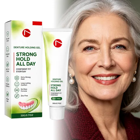 Zinc Free Denture Adhesive Gel Strong Hold Long Lasting Fresh Mint Scent Denture Cream For Daily Wear Adult Oral Care Tube