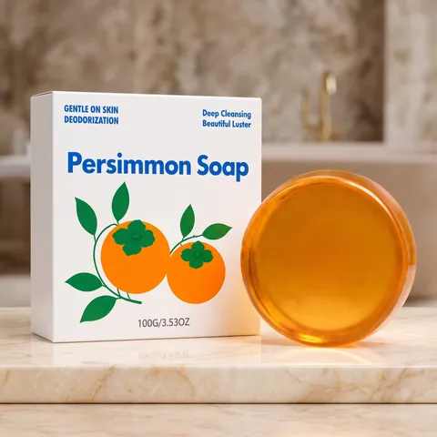 Savon Transparent au Persimmon Nettoyage Doux Désodorisant Barre de Bain Corporelle Glycérine Naturelle Biologique Savon Rafraîchissant
