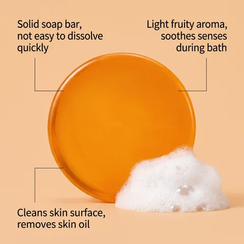 Savon Transparent au Persimmon Nettoyage Doux Désodorisant Barre de Bain Corporelle Glycérine Naturelle Biologique Savon Rafraîchissant