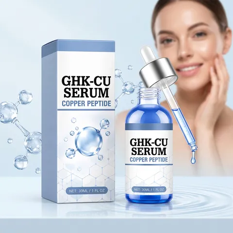 Suero Facial de Péptido de Cobre Hidratante Iluminador GHK-CU Suero para Todo Tipo de Piel Esencia Cuidado Facial Diario Frasco Cuentagotas