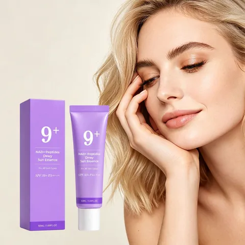 NAD+ Peptides Dewy Essence Solaire SPF 50+ PA++++ Protection Solaire Hydratante Pour Tous Types De Peau Crème Solaire Visage